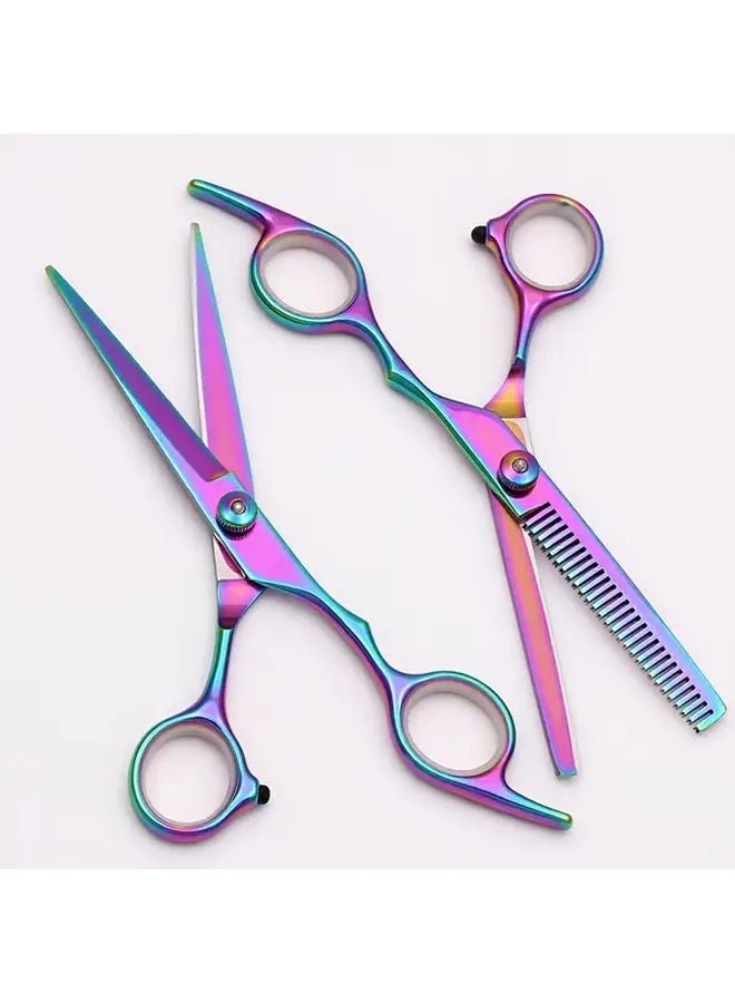 Black Blue Thinning Hair Scissors 6 Inch Professional Barber Shears 440C Stainless Steel Ultra Sharp Blades Ergonomic Grip Adjustable Tension - Image 5